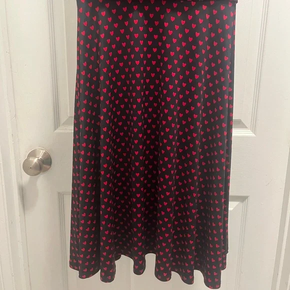 Retrolicious Bombshell Navy with red hearts print dress Bow - Med - EUC - Picture 6 of 14